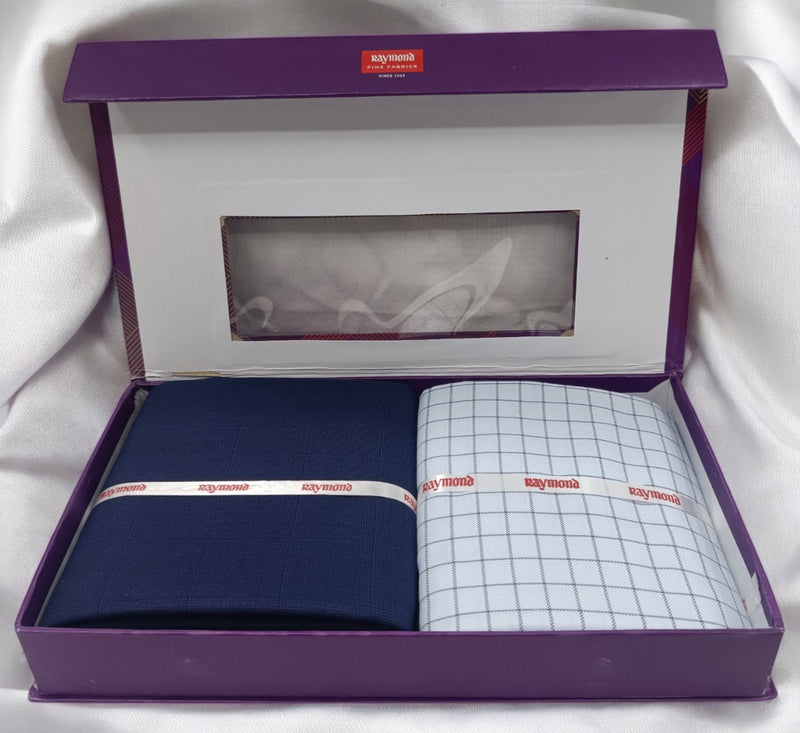 Raymond Unstitched Cotton  Checkered Shirt & Trouser Fabric