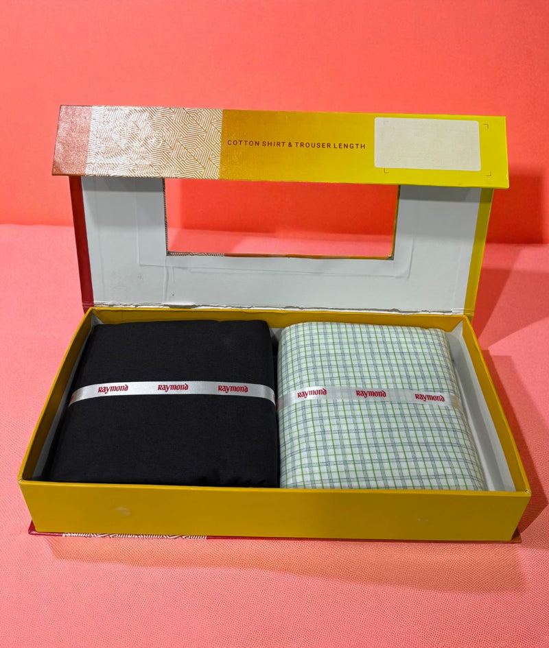 Raymond  Unstitched Cotton Blend Shirt & Trouser Fabric.