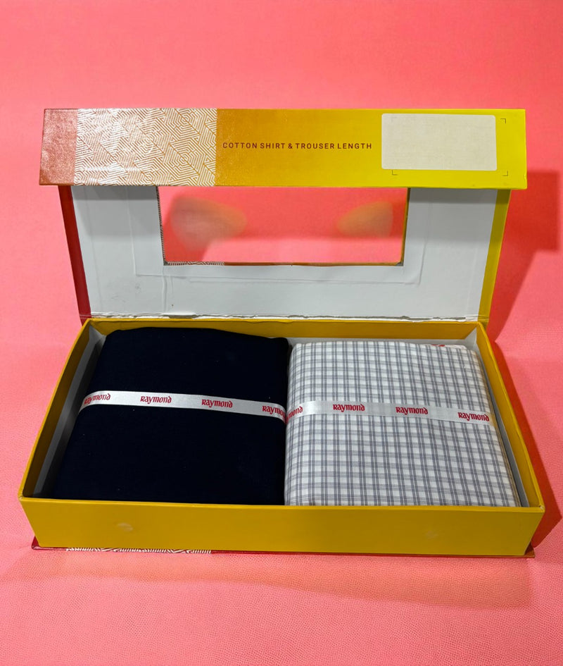 Raymond  Unstitched Cotton Blend Shirt & Trouser Fabric.