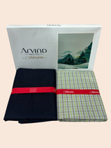 Arvind Unstitched Cotton Blend Shirt & Trouser Fabric Checkered