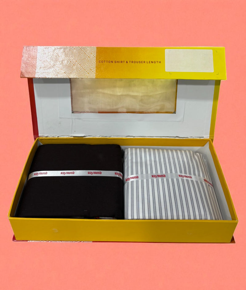 Raymond  Unstitched Cotton Blend Shirt & Trouser Fabric.