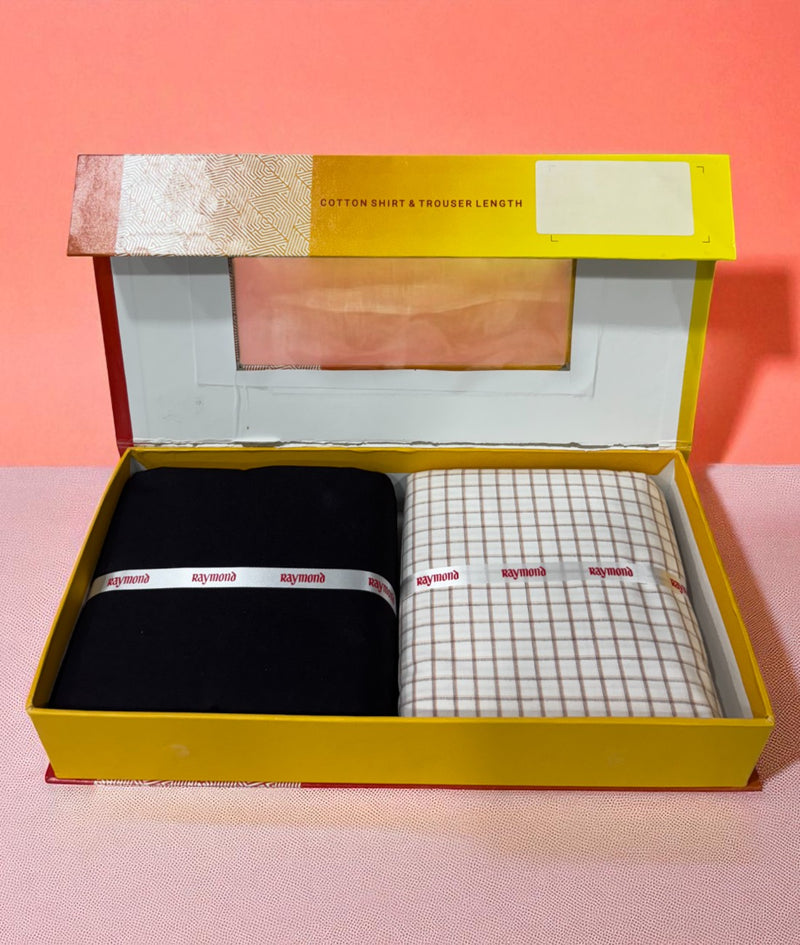 Raymond  Unstitched Cotton Blend Shirt & Trouser Fabric.