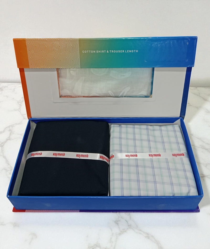 Raymond  Unstitched Cotton Blend Shirt & Trouser Fabric.
