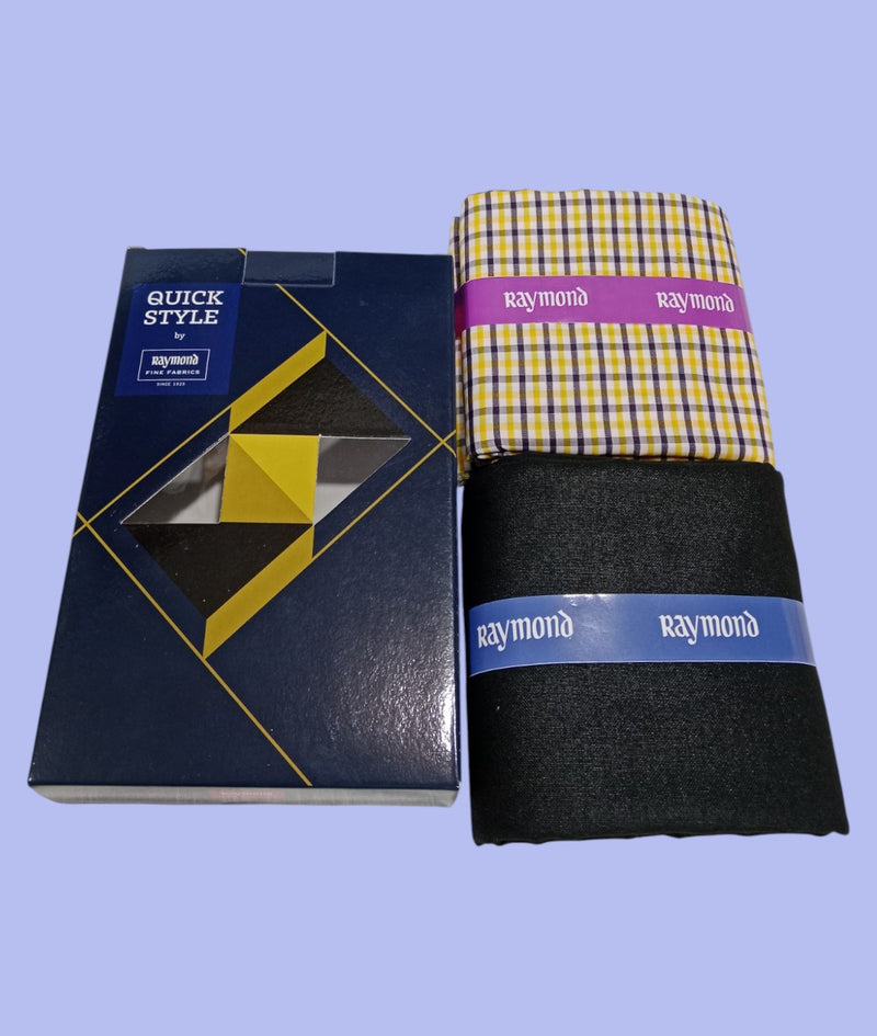 Raymond Unstitched Viscose Rayon Shirt & Trouser Fabric Checkered