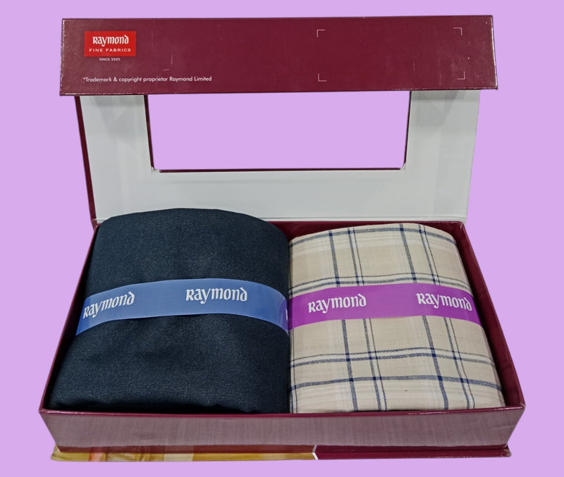 Raymond Unstitched Viscose Rayon Shirt & Trouser Fabric Checkered