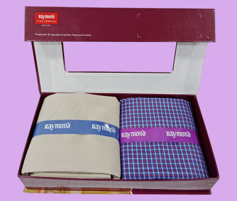 Raymond Unstitched Viscose Rayon Shirt & Trouser Fabric Checkered
