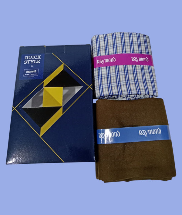 Raymond Unstitched Viscose Rayon Shirt & Trouser Fabric Checkered