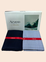 Arvind Unstitched Cotton Blend Shirt & Trouser Fabric Checkered