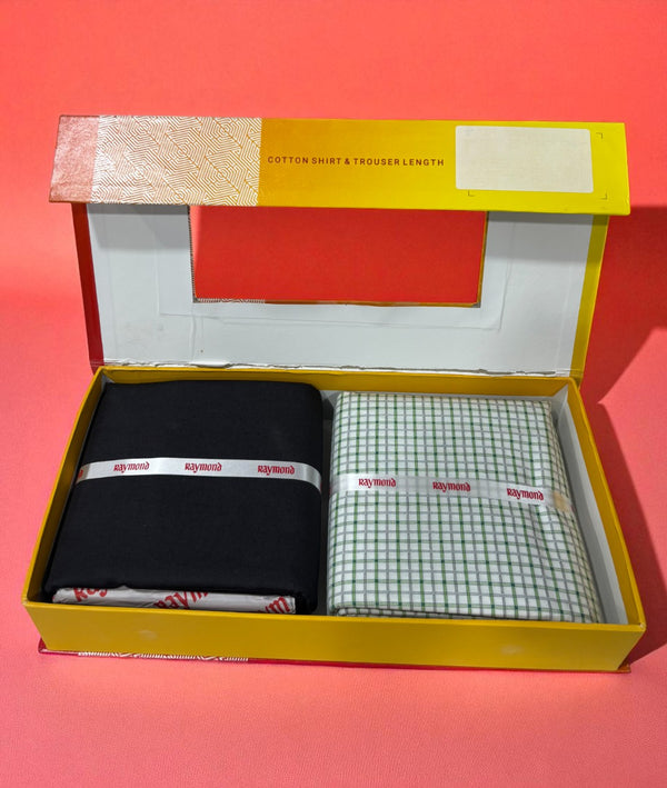 Raymond  Unstitched Cotton Blend Shirt & Trouser Fabric.