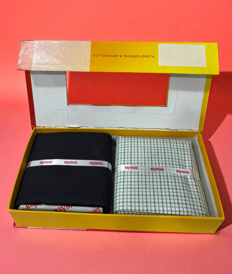 Raymond  Unstitched Cotton Blend Shirt & Trouser Fabric.