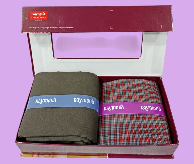 Raymond Unstitched Viscose Rayon Shirt & Trouser Fabric Checkered