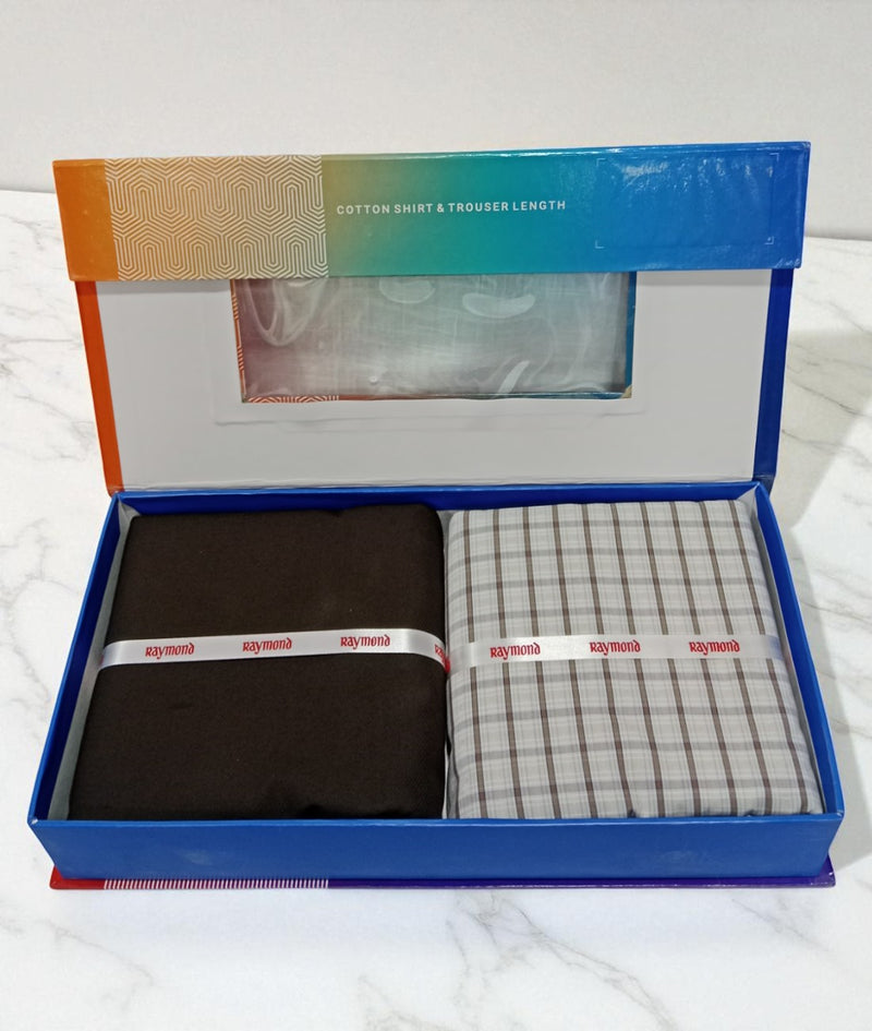 Raymond  Unstitched Cotton Blend Shirt & Trouser Fabric.