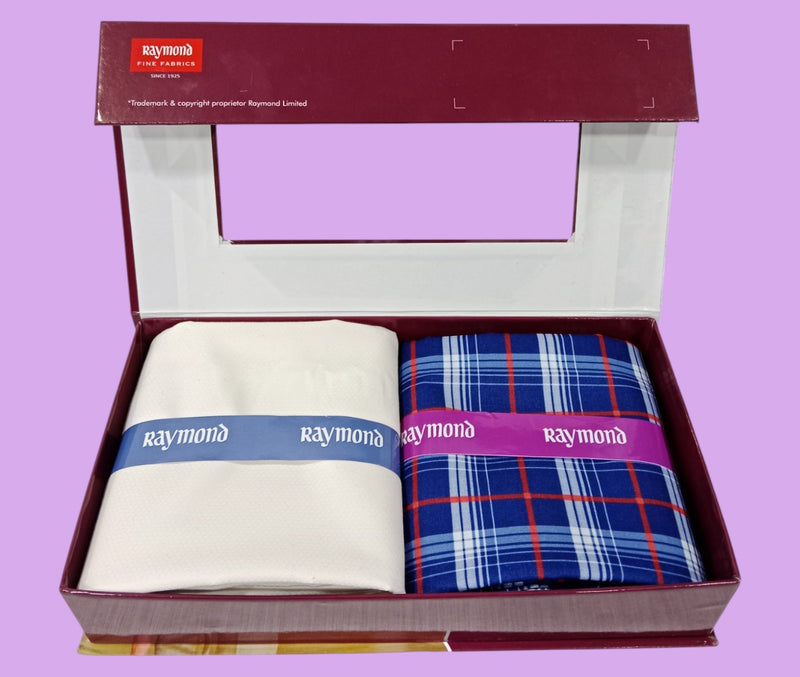 Raymond Unstitched Viscose Rayon Shirt & Trouser Fabric Checkered