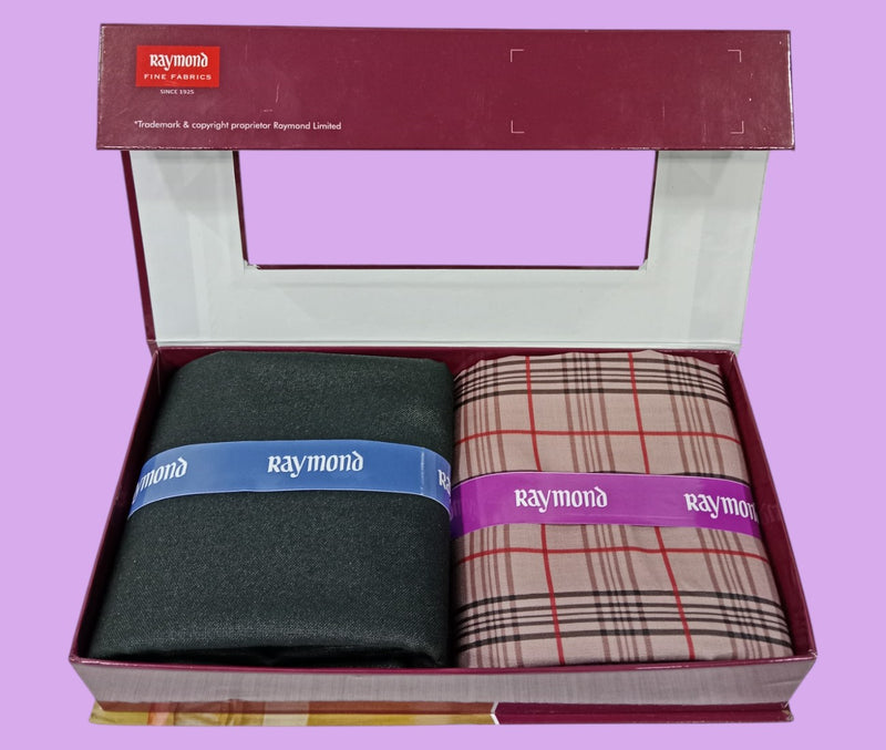 Raymond Unstitched Viscose Rayon Shirt & Trouser Fabric Checkered