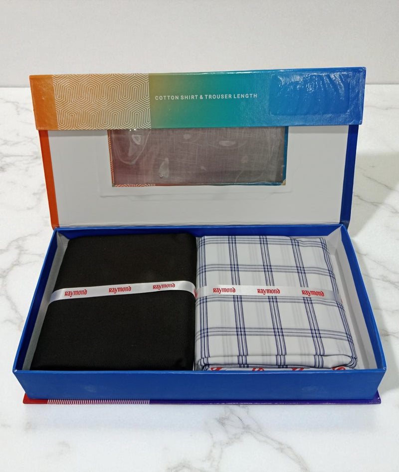 Raymond  Unstitched Cotton Blend Shirt & Trouser Fabric.
