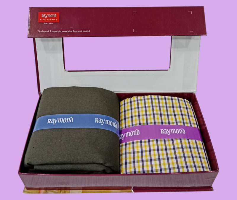 Raymond Unstitched Viscose Rayon Shirt & Trouser Fabric Checkered