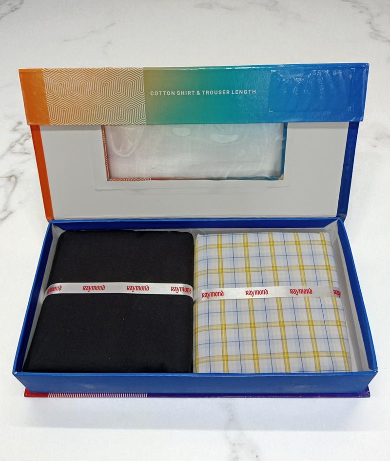 Raymond  Unstitched Cotton Blend Shirt & Trouser Fabric.