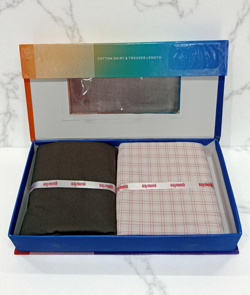 Raymond  Unstitched Cotton Blend Shirt & Trouser Fabric.