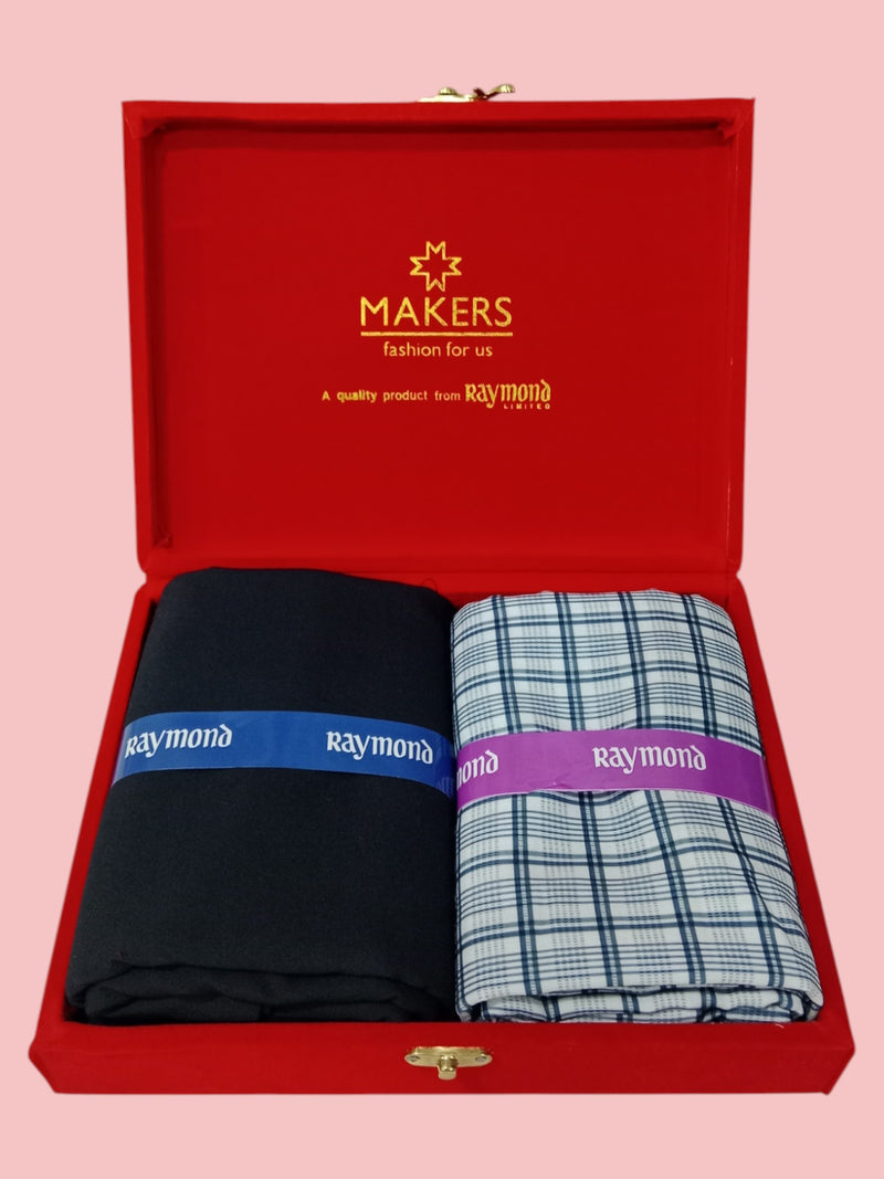 Raymond  Unstitched Viscose Rayon Shirt & Trouser Fabric Checkered