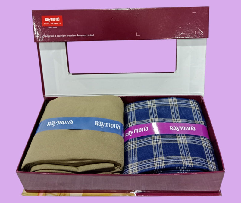 Raymond Unstitched Viscose Rayon Shirt & Trouser Fabric Checkered
