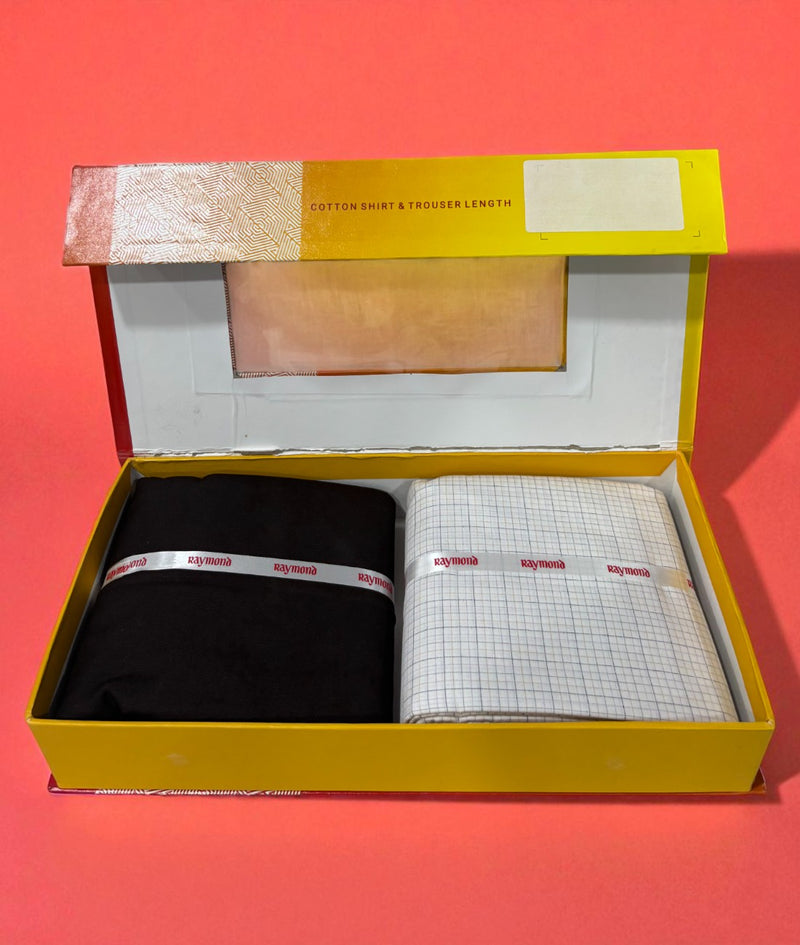 Raymond  Unstitched Cotton Blend Shirt & Trouser Fabric.