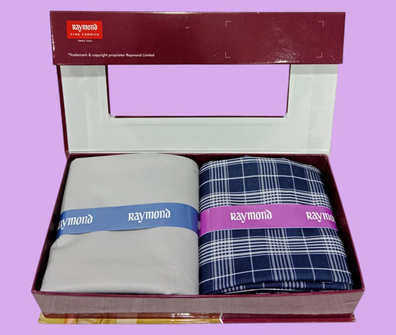 Raymond Unstitched Viscose Rayon Shirt & Trouser Fabric Checkered