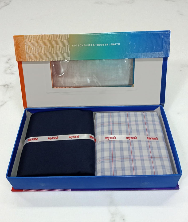 Raymond  Unstitched Cotton Blend Shirt & Trouser Fabric.