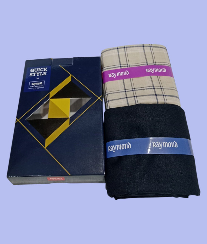 Raymond Unstitched Viscose Rayon Shirt & Trouser Fabric Checkered