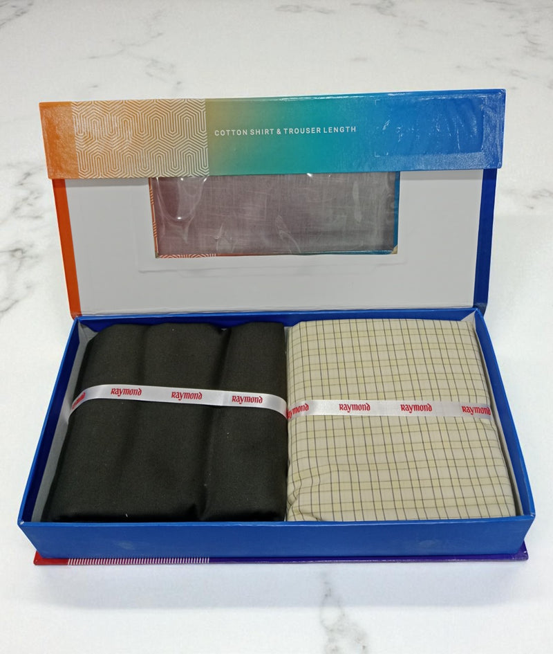 Raymond  Unstitched Cotton Blend Shirt & Trouser Fabric.