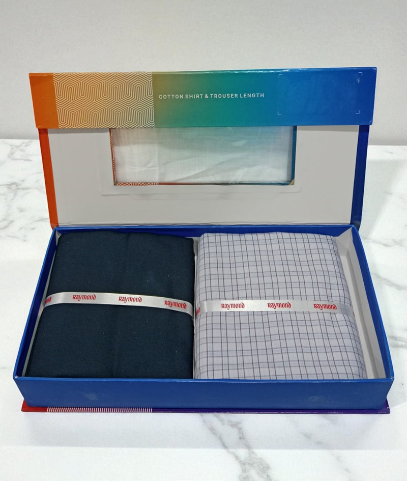 Raymond  Unstitched Cotton Blend Shirt & Trouser Fabric.