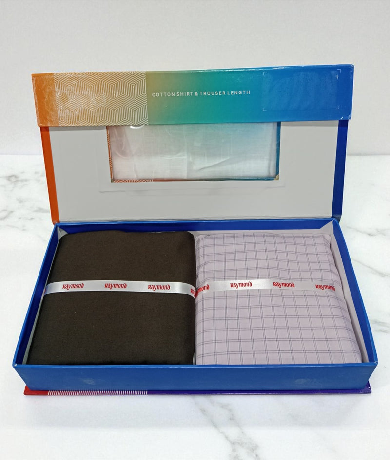 Raymond  Unstitched Cotton Blend Shirt & Trouser Fabric.
