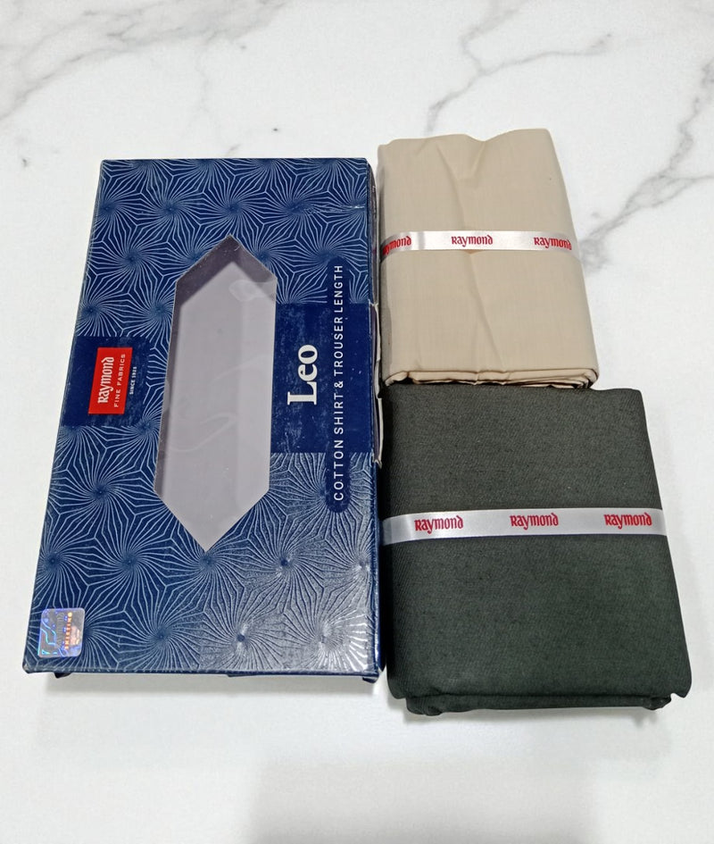 Raymond  Unstitched Cotton Blend Shirt & Trouser Fabric.
