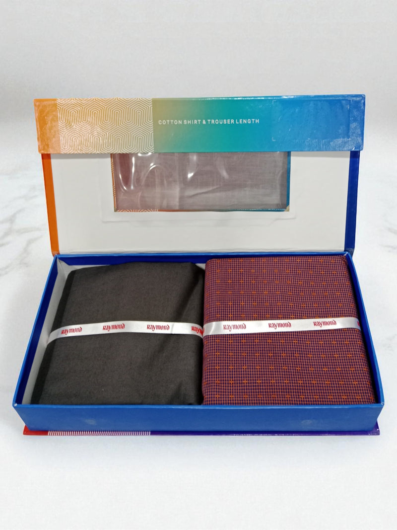Raymond  Unstitched Cotton Blend Shirt & Trouser Fabric.