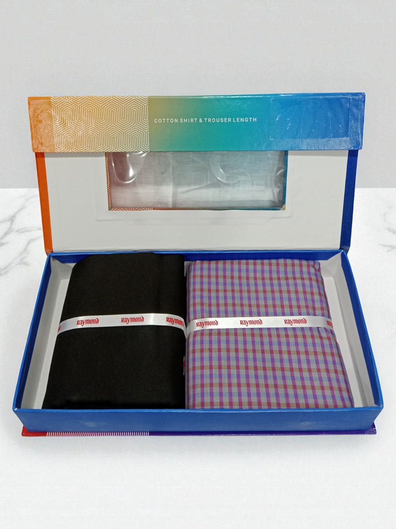 Raymond  Unstitched Cotton Blend Shirt & Trouser Fabric.