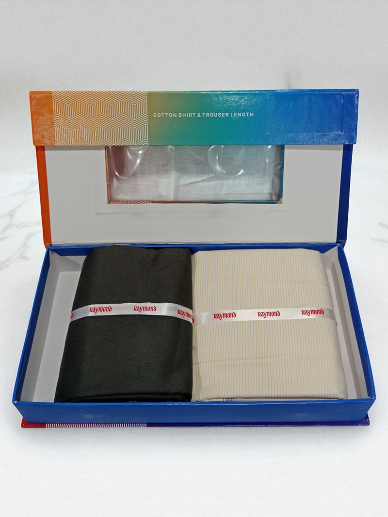 Raymond  Unstitched Cotton Blend Shirt & Trouser Fabric.