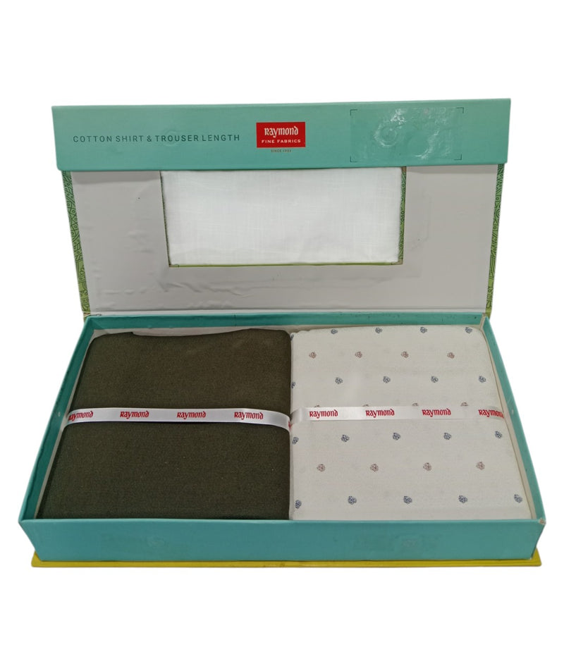 Raymond  Unstitched Cotton Blend Shirt & Trouser Fabric.