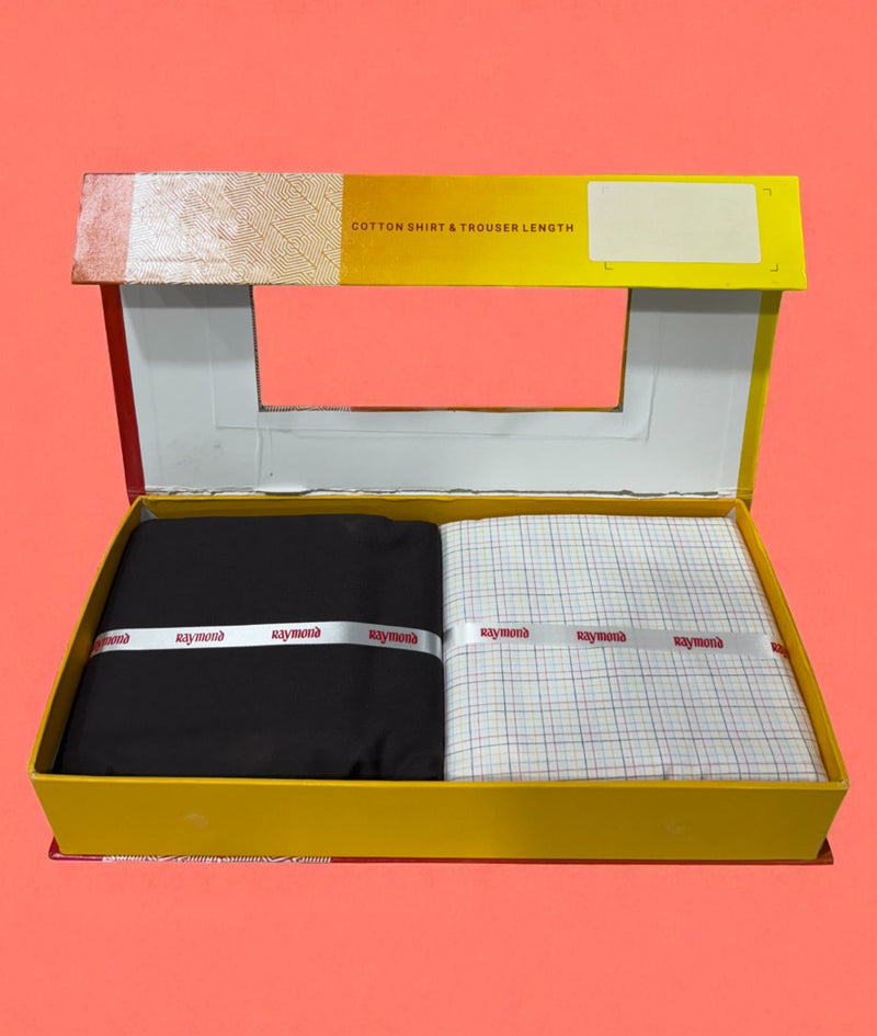 Raymond  Unstitched Cotton Blend Shirt & Trouser Fabric.