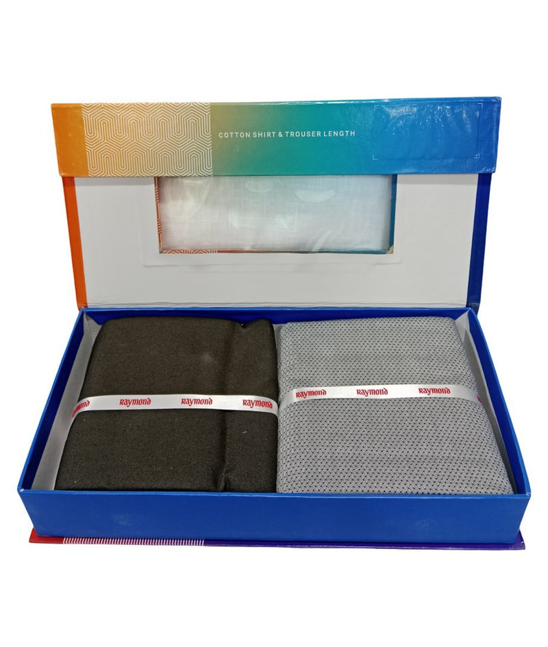 Raymond  Unstitched Cotton Blend Shirt & Trouser Fabric.