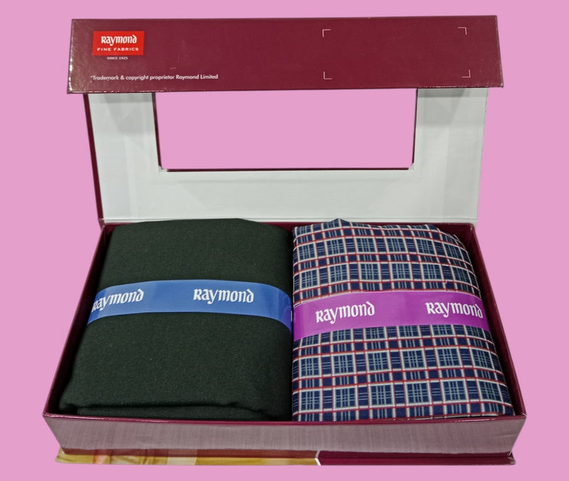 Raymond Unstitched Viscose Rayon Shirt & Trouser Fabric Checkered