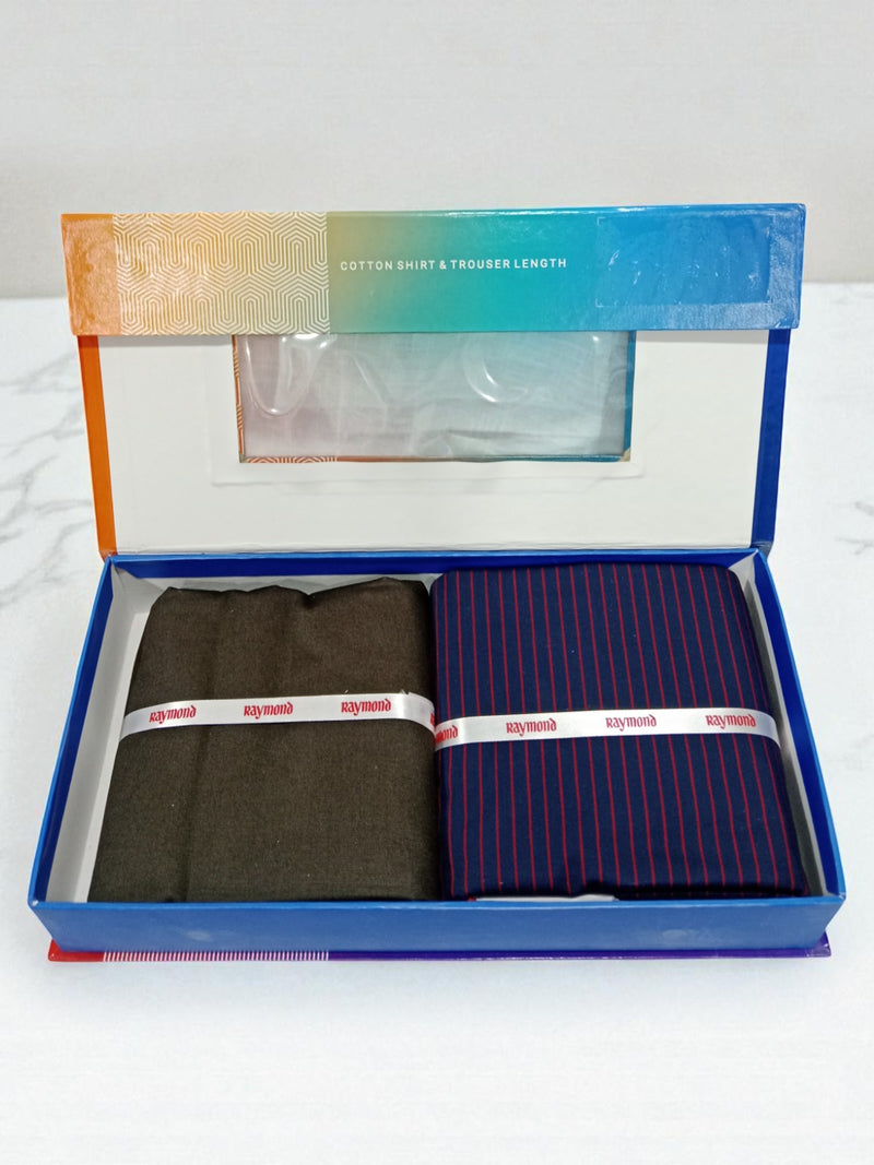 Raymond  Unstitched Cotton Blend Shirt & Trouser Fabric.