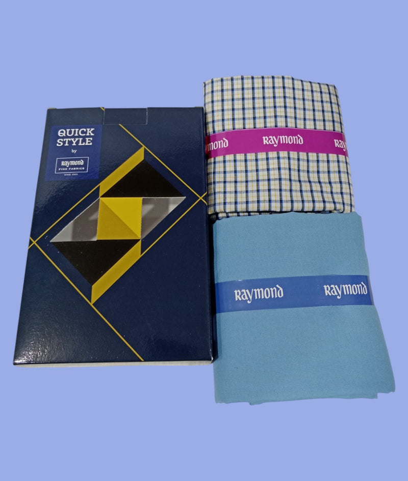 Raymond Unstitched Viscose Rayon Shirt & Trouser Fabric Checkered
