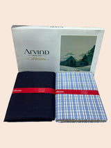 Arvind Unstitched Cotton Blend Shirt & Trouser Fabric Checkered