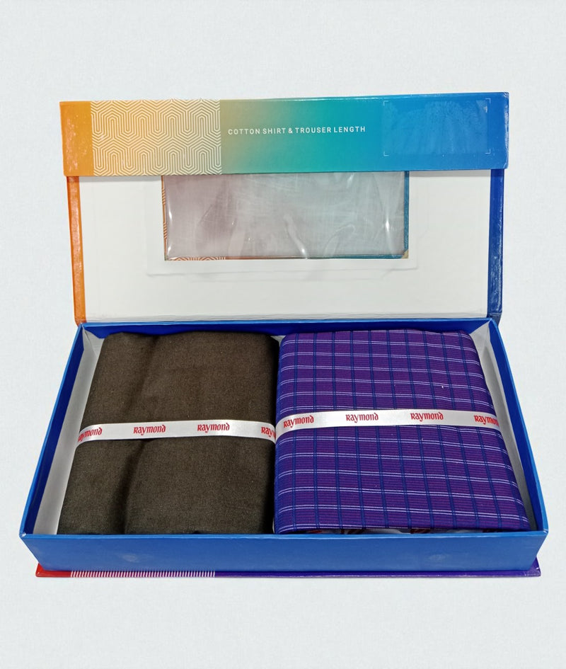Raymond  Unstitched Cotton Blend Shirt & Trouser Fabric.