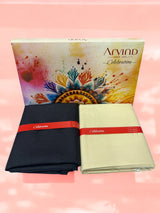 Arvind Unstitched Cotton Blend Shirt & Trouser Fabric Solid