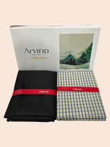 Arvind Unstitched Cotton Blend Shirt & Trouser Fabric Checkered