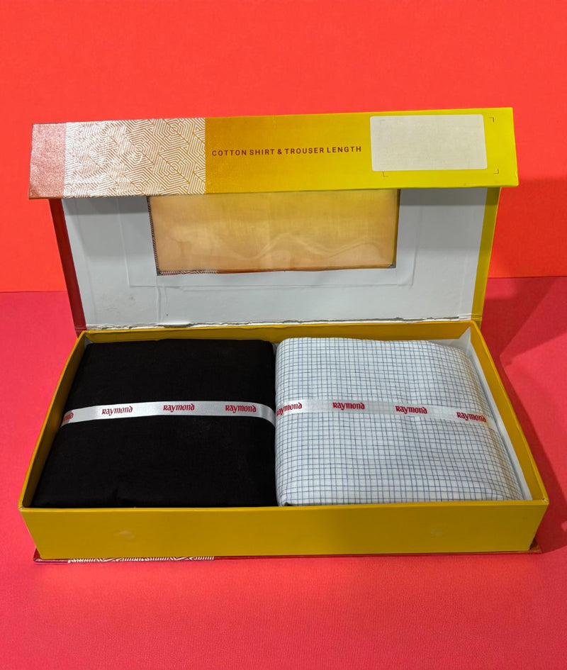 Raymond  Unstitched Cotton Blend Shirt & Trouser Fabric.