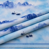 Linen Club European Linen Printed Shirting Fabric 1.60 Meter