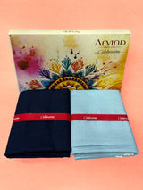 Arvind Unstitched Cotton Blend Shirt & Trouser Fabric Solid