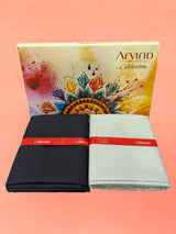 Arvind Unstitched Cotton Blend Shirt & Trouser Fabric Solid