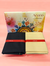 Arvind Unstitched Cotton Blend Shirt & Trouser Fabric Solid